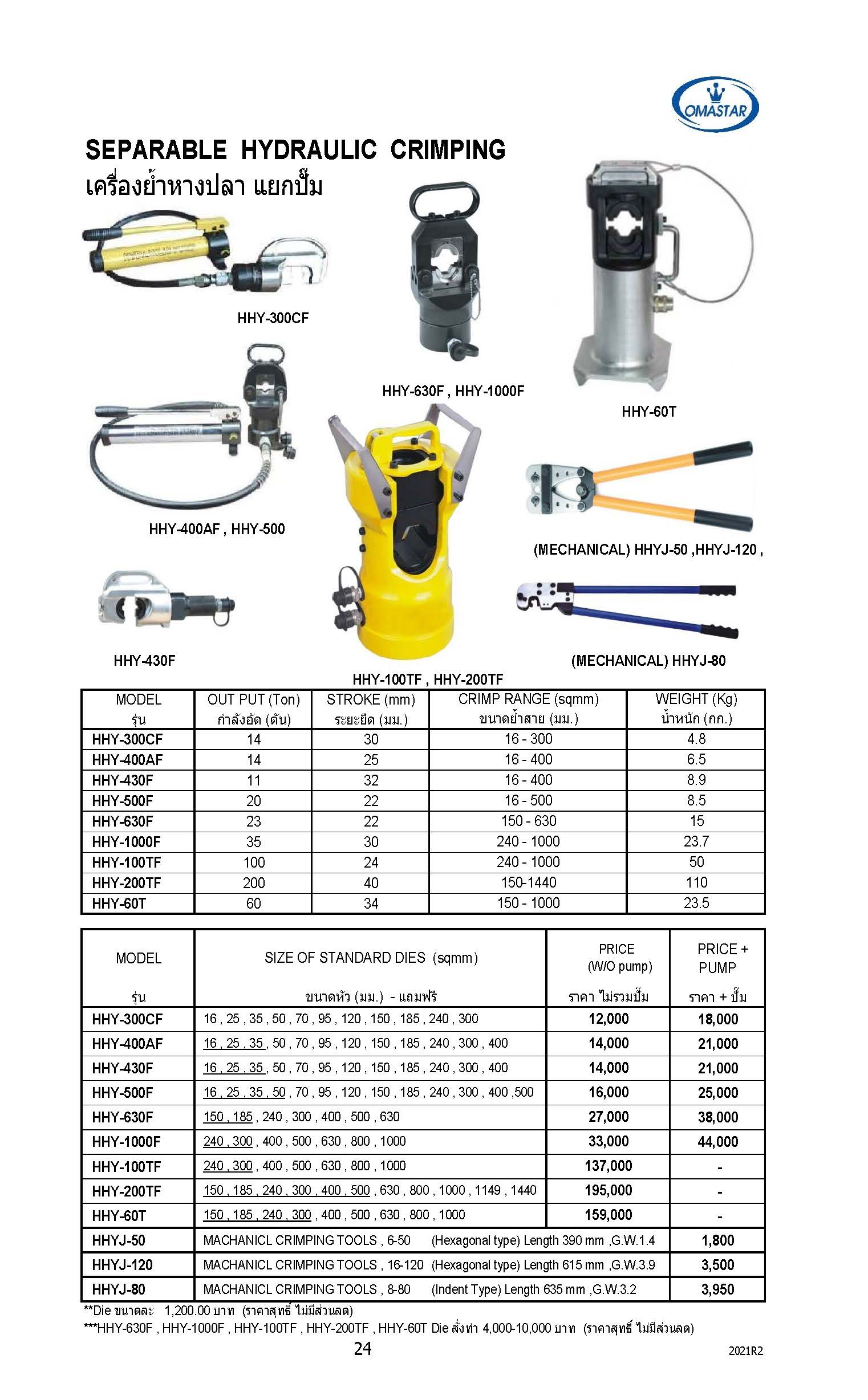 คีมย้ำหางปลา รุ่น HHYJ-50