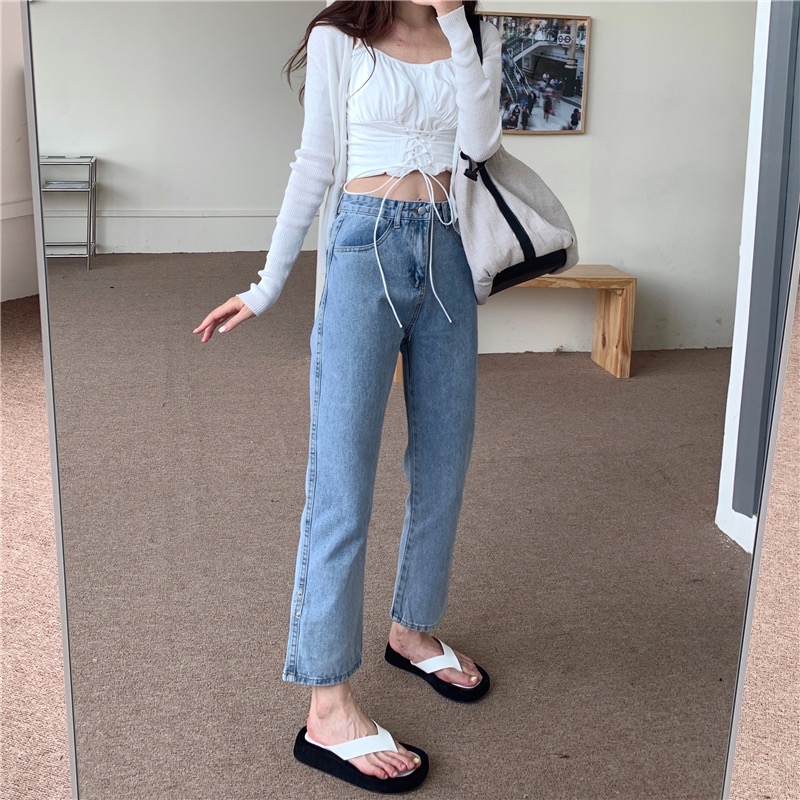 JINA Boyfriend jeans กางเกงยีนส์ขา 9 ส่วน