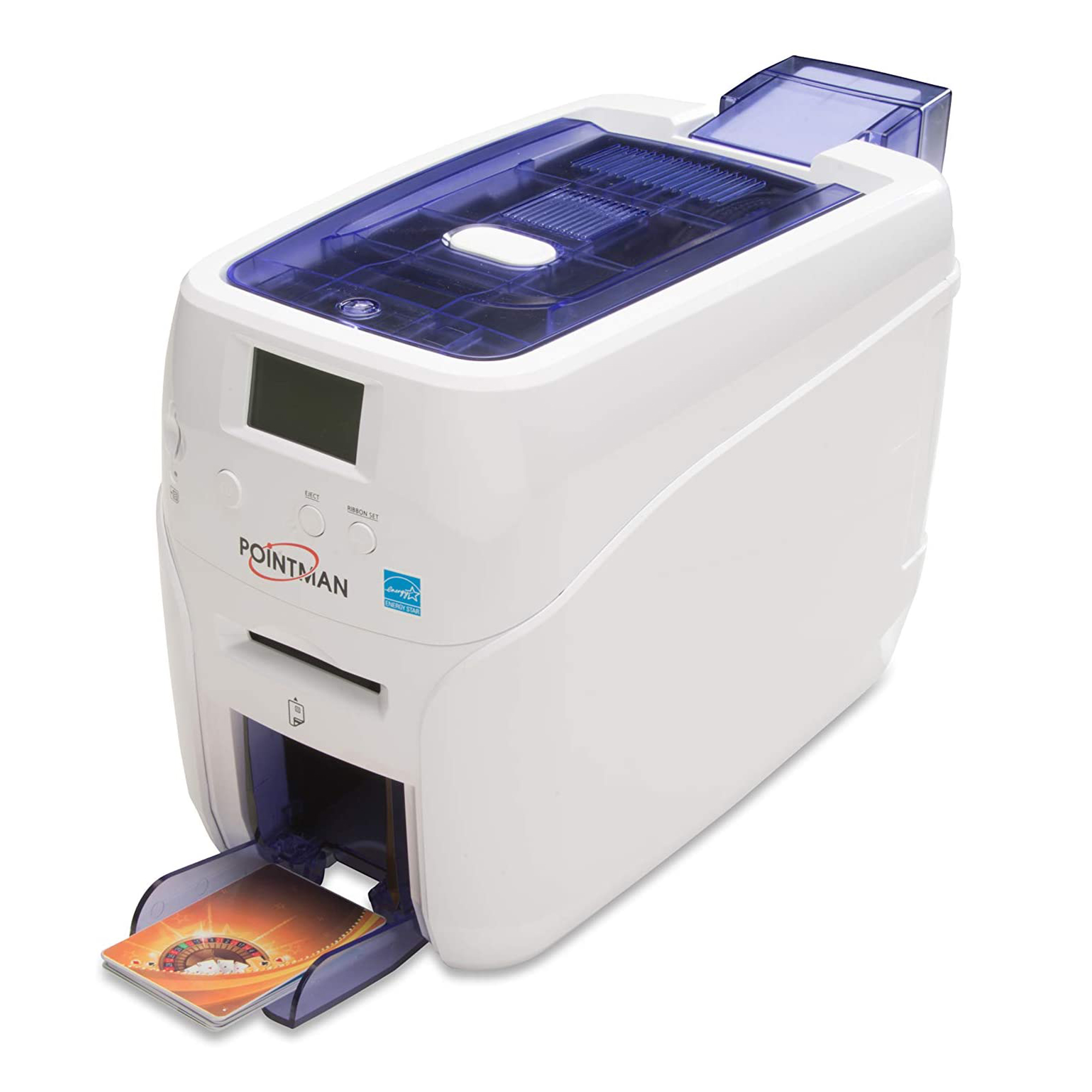 Pointman เครื่องพิมพ์บัตรพลาสติก เครื่องพิมพ์บัตรพนักงาน บัตรข้าราชการ บัตรประจำตัว บัตรนักเรียน Card printer Nuvia N20 Dual พิมพ์สองด้านอัตโนมัติ