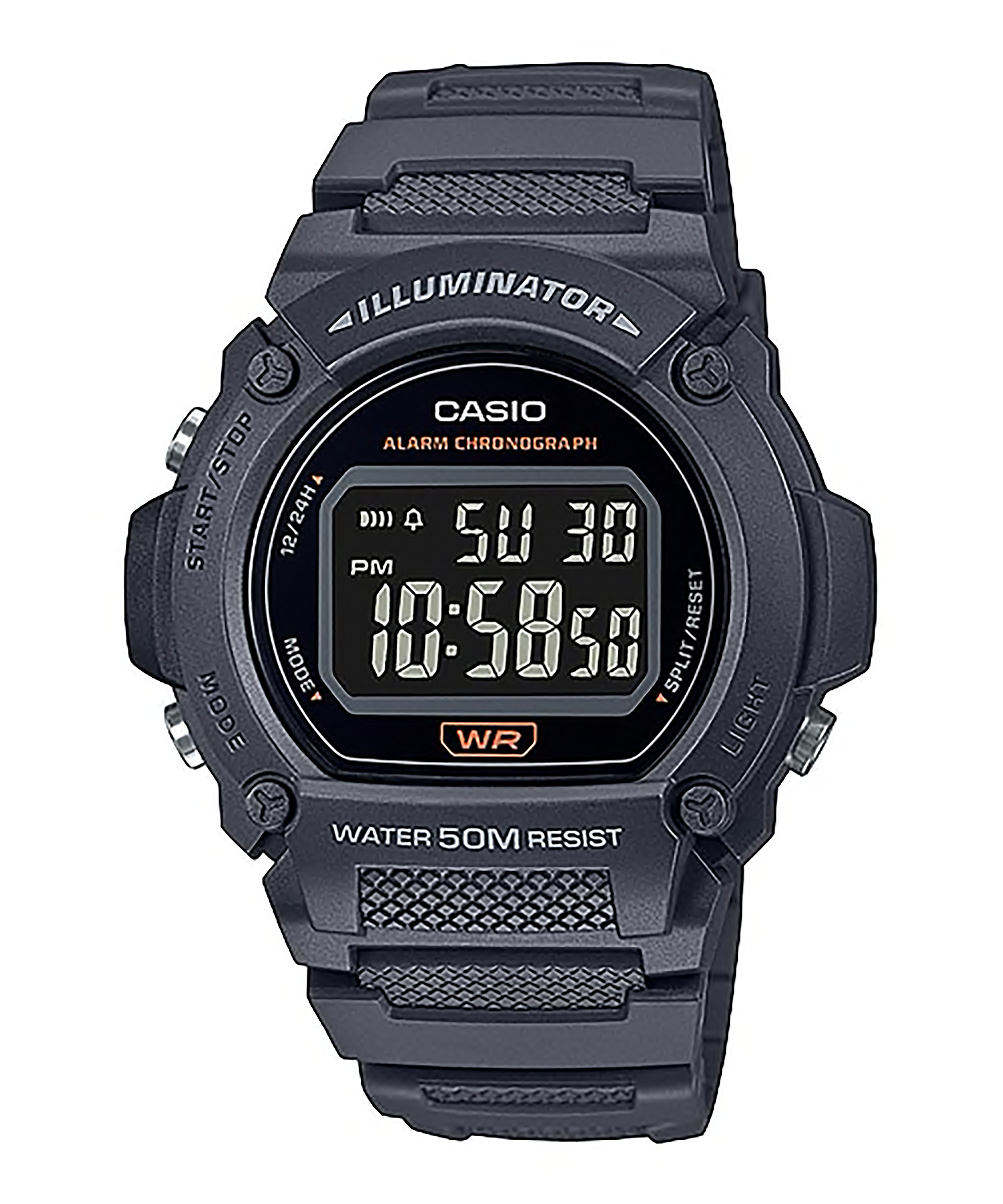 CASIO gidital รุ่น W-219H-1AVDF สีเทาดำ สินค้าใหม่ ของแท้ รับประกันศูนย์ CMG 1 ปี