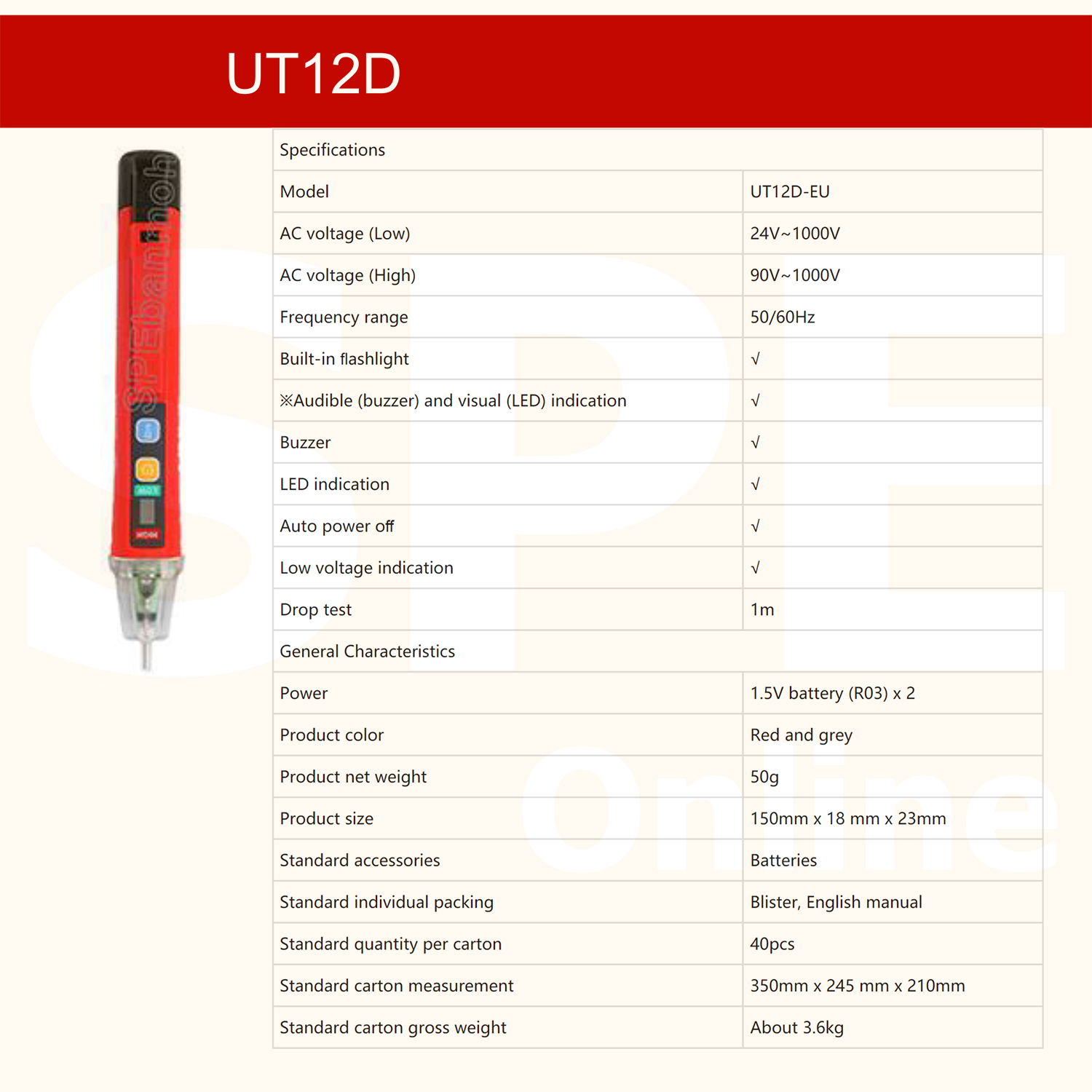 [ 1ชิ้น ] UT12D ปากกาเช็คไฟ Voltage Alert ไขควงวัดไฟนอกสาย วัดไฟมีเสียง ปากกาวัดไฟ วัดไฟรั่ว AC Voltage Detectors ปากกาวัดไฟ non-contact AC voltage detectors ปากกาเช็คไฟ ไขควงเช็คไฟ ไขควงทดสอบไฟ