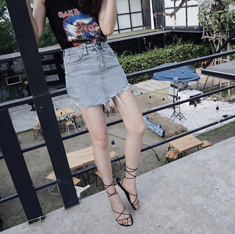 กระโปรงยีนส์สั้น งานเกาหลี Chicc Denim