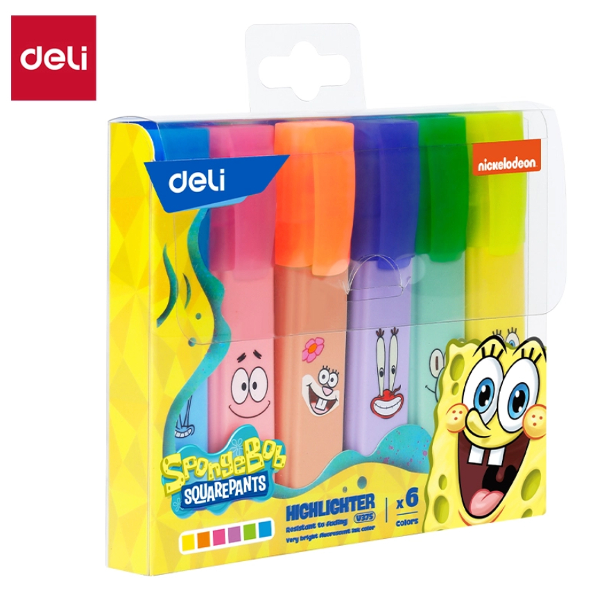 ชุดไฮไลท์ 6 สี deli Highlighter ปากกาเน้นข้อความ