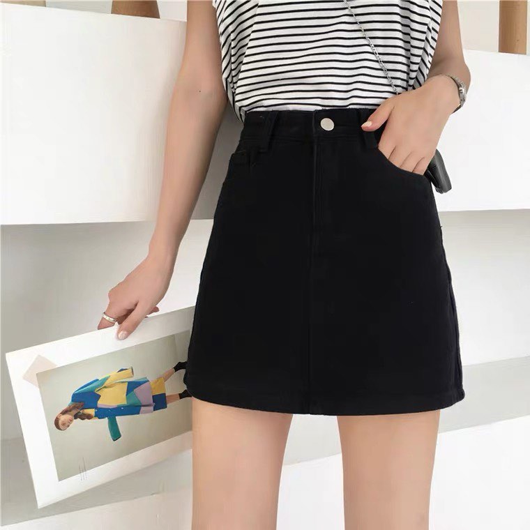 BASIC Denim mini skirt กระโปรงยีนส์สั้น