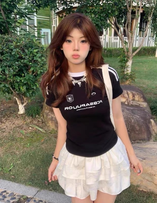 Rock more street tee เสื้อยืดแขนสั้นกุ้นขอบ