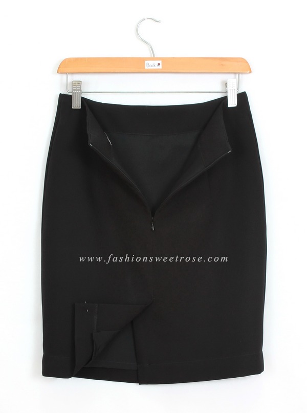 SK-421 กระโปรงแฟชั่น&ทำงาน ทรงดินสอ ผ้า GALAXY สีดำ