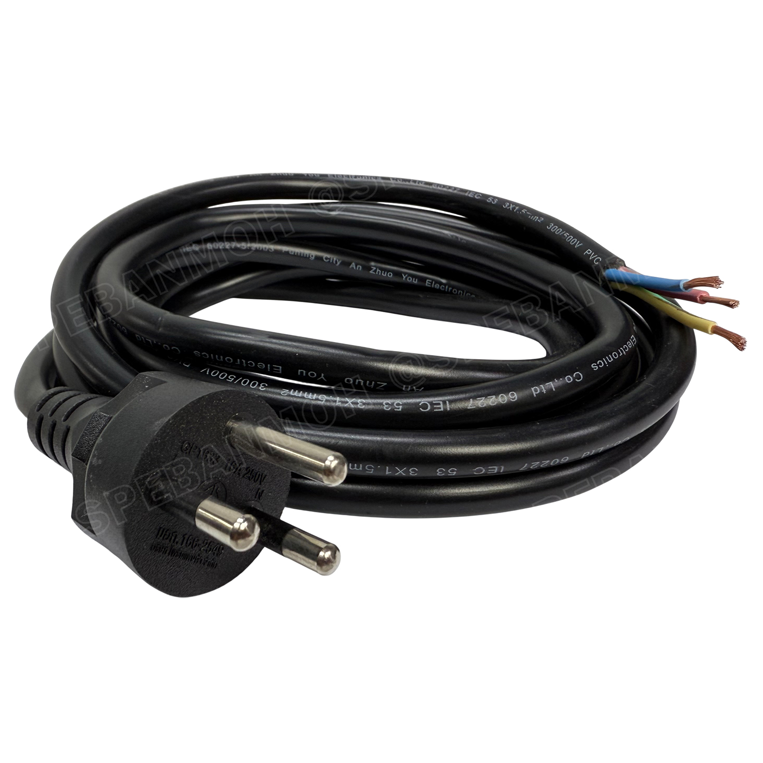 [ 1 ชิ้น ] GP-1633 สายไฟ AC Glink มาตรฐาน มอก. สายหล่อหัว 3x1.5sq.mm. 3ขา กลม Glink 16A 250V 3600W TIS สายปลั๊กไฟสำเร็จหล่อหัว สายปลั๊กไฟ GP1633 สายไฟหล่อหัวปลายเปลือย สายต่อปลั๊กไฟ สายต่อปลั๊กพ่วง ขากลม สายสำเร็จ Vct สายสำเร็จรูป มาตรฐาน มอก.