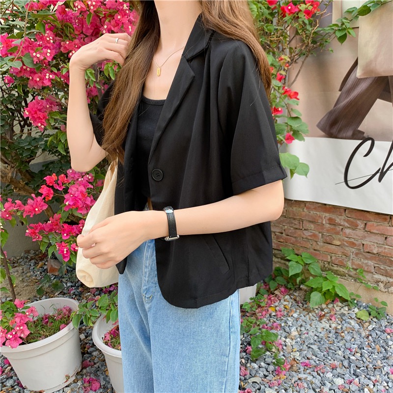 Summer mini blazer - เสื้อคลุมเบลเซอร์มินิ แขนสั้น