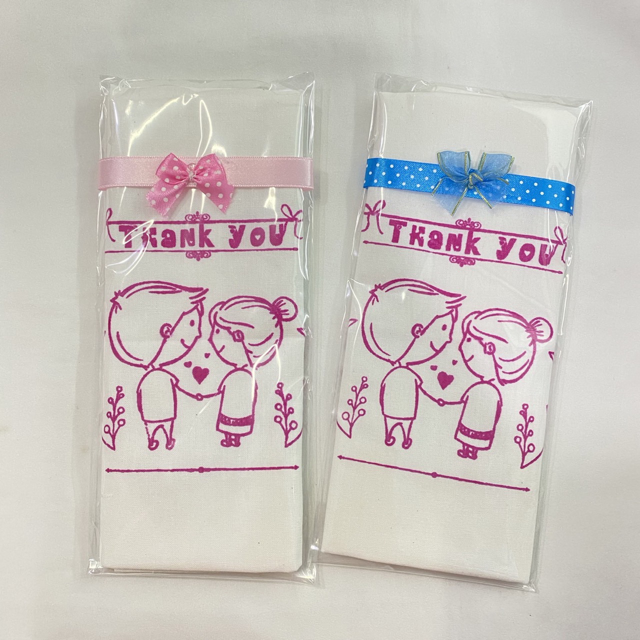 กระเป๋าผ้าด้ายดิบ 10x12นิ้ว /สกรีนบ่าว-สาว