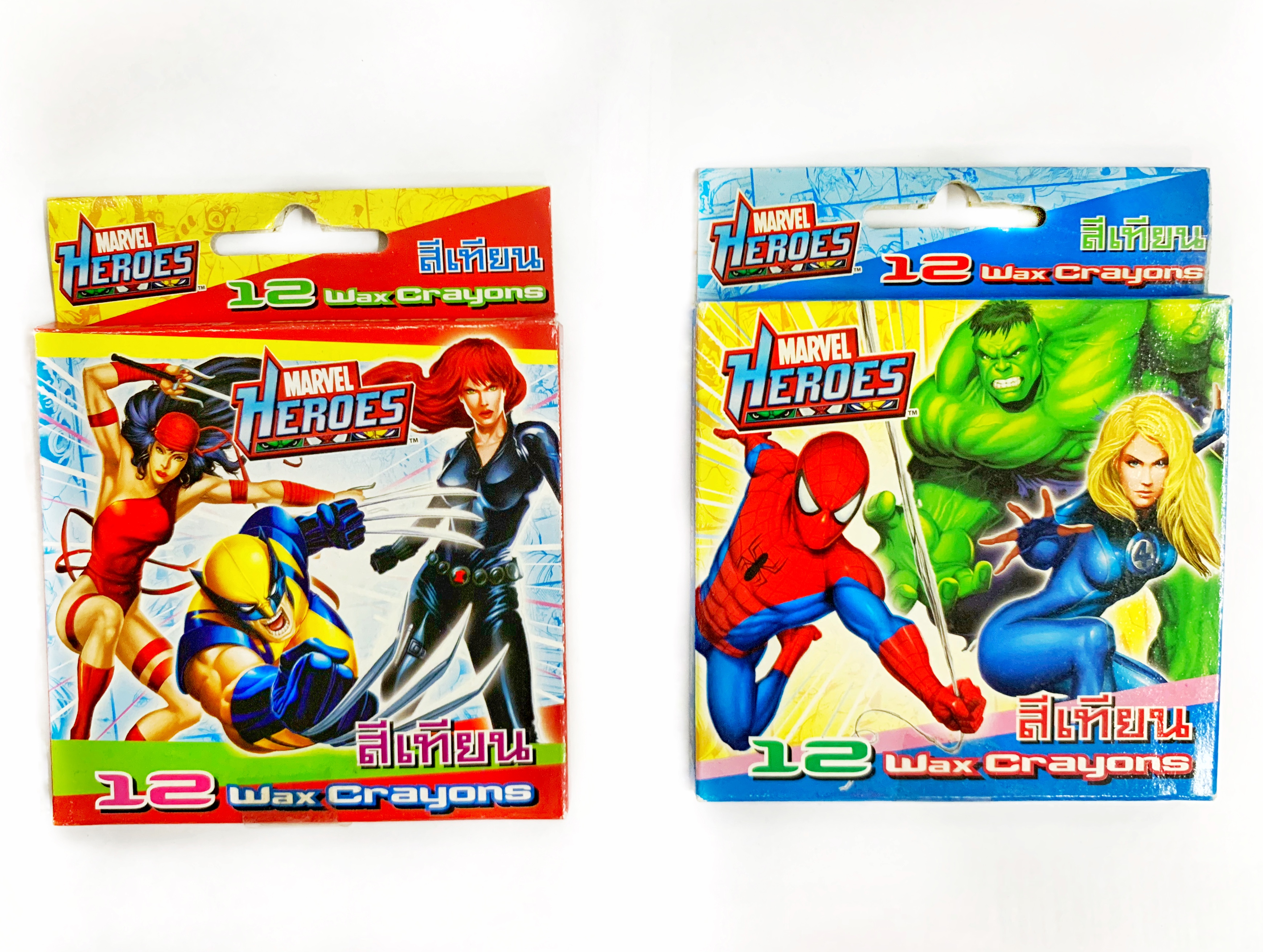 สีเทียน Marvel Heroes MV-50 สีเทียนขนาดกลาง มี 12 สี กล่องคละลาย
