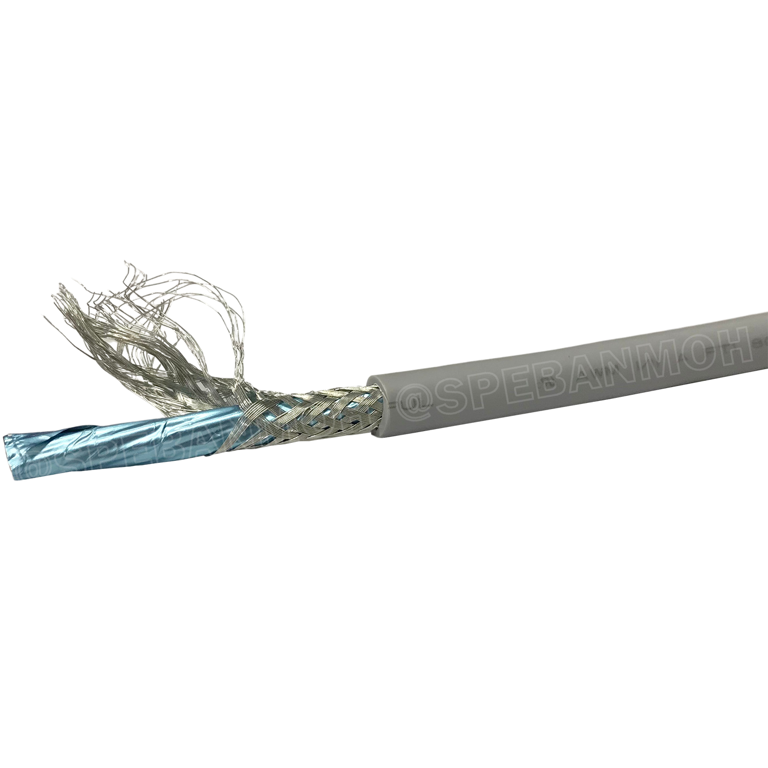 [ 100 เมตร ] TW-2464BS-22AWG-06C สีเทา Grey สายมัลติคอร์ 6 คอร์ ขนาด 22AWG 6Cx22AWG UL2464 300V 80°C AWG22 เบอร์ 22 สายชีลรอบ Braid Shielded Multicore Cable 6C Computer Cable TCU Tinned Stranded Copper AWM 2464 22AWG VW-1 80°C 300V E150612 Thai Wonderful