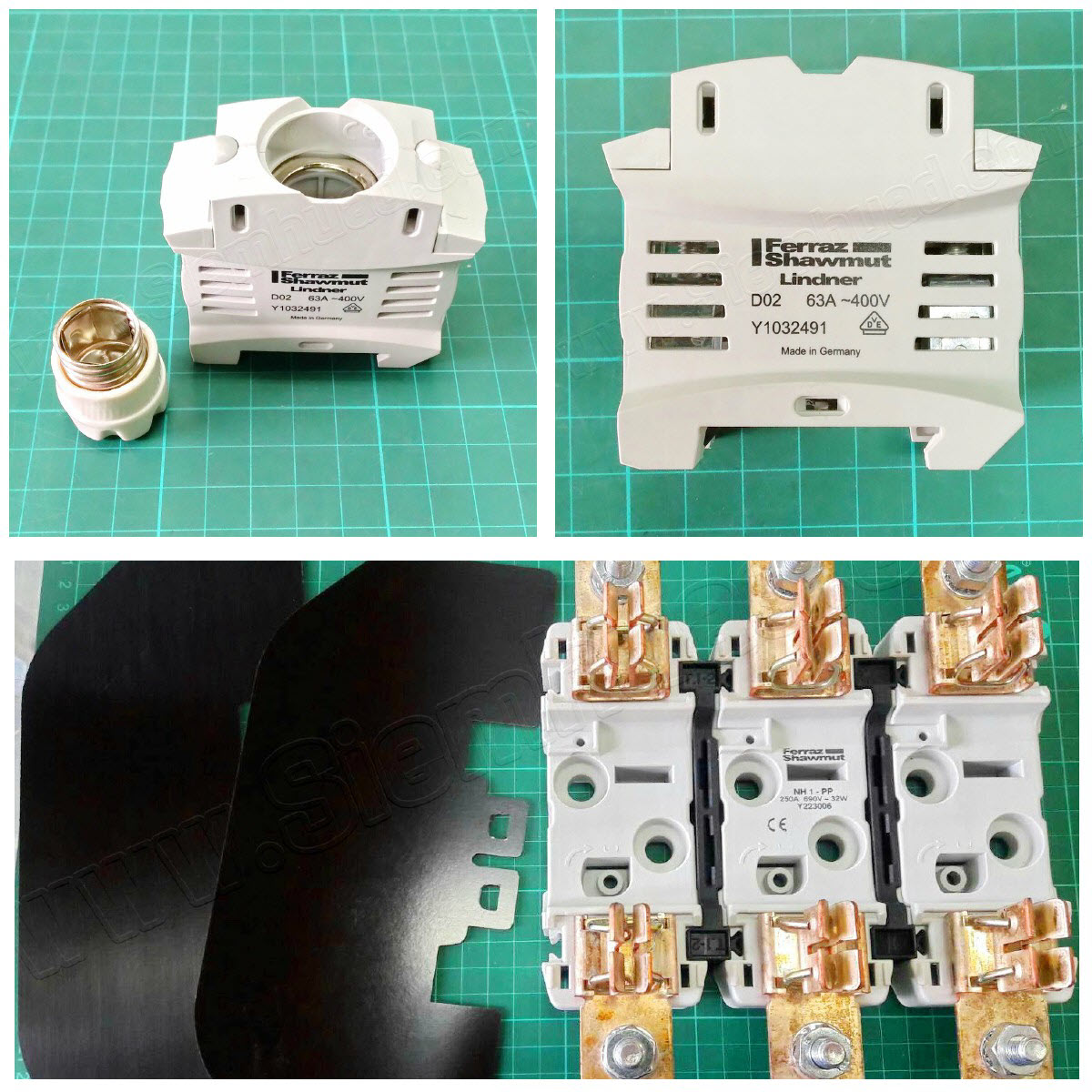 ฐานฟิวส์ใบมีด FUSE BASES FOR HRC FUSE-LINKS NH 690V / ฐานฟิวส์ประเภท D01 and D02 fuse bases (Ferraz Shawmut, MERSEN)