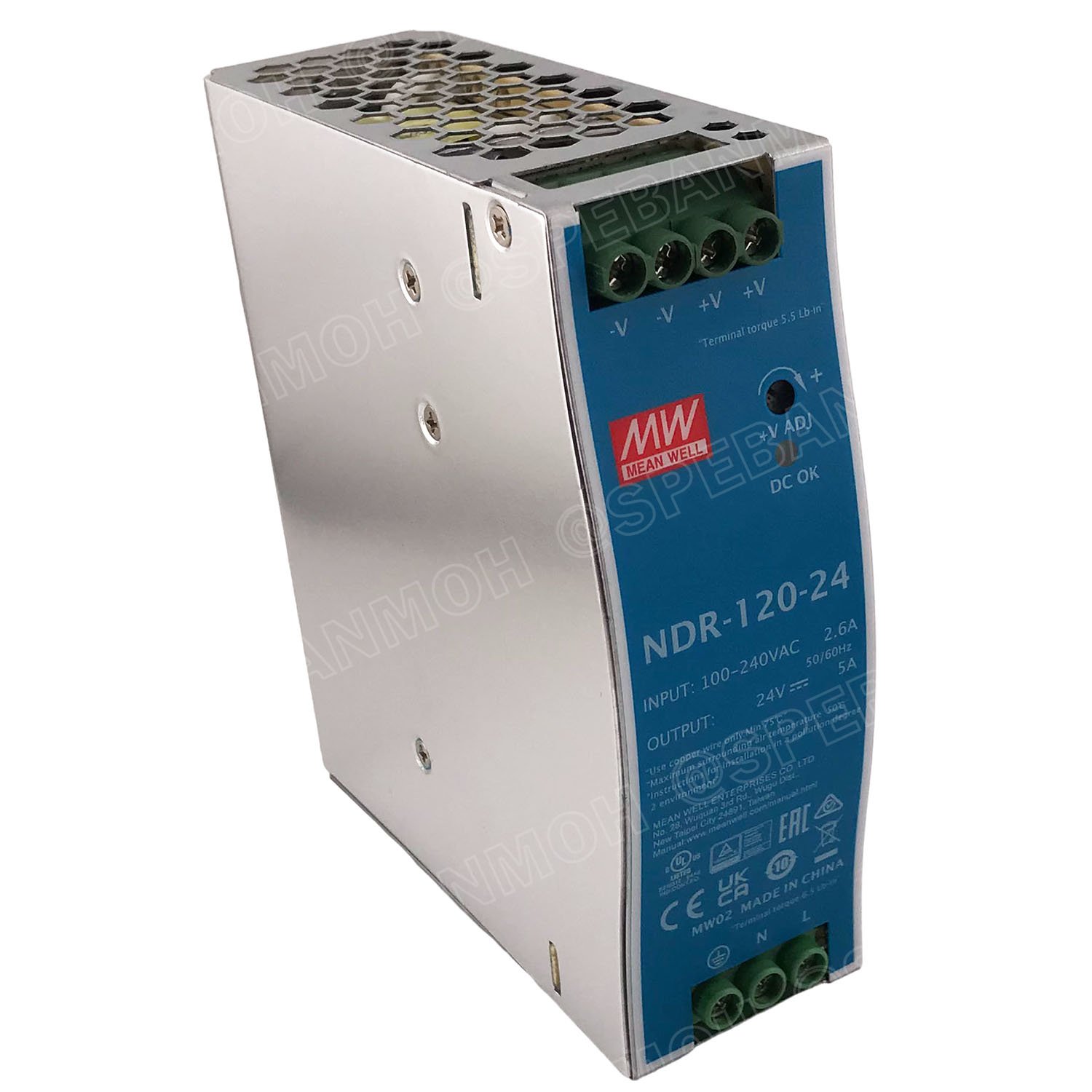[ 1เครื่อง ] NDR-120-24 พาวเวอร์ซัพพลาย 24V 5A MEAN WELL 120W NDR Single Output Industrial DIN RAIL สวิทชชิ่ง ยึดรางปีกนก INPUT 100-240VAC OUTPUT 24VDC สวิทชิ่ง เมนเวล 24โวตท์ สำหรับ DIN Rail มีนเวล บอร์ดแปลงไฟ หม้อแปลงไฟ AC to DC