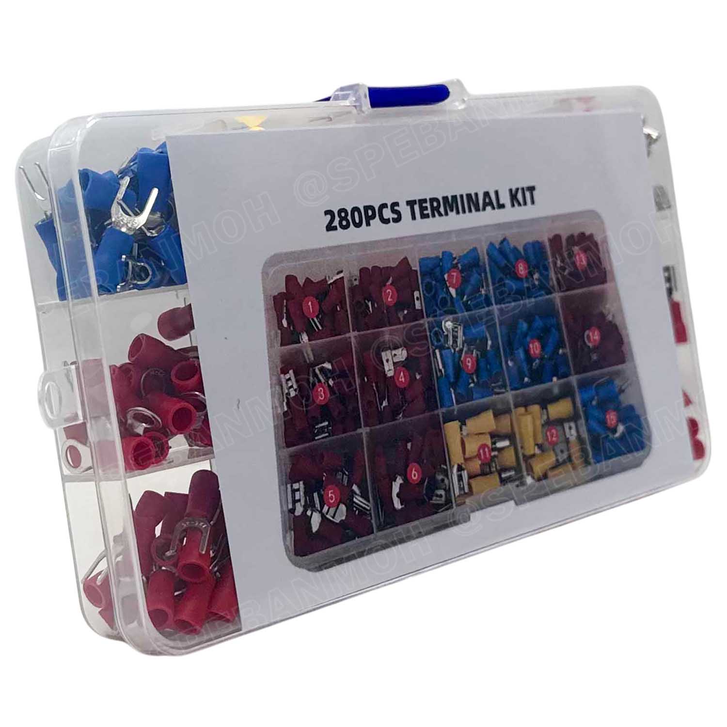 [ 1 ชิ้น ] TMNC-280 ชุดกล่องหางปลา 280ชิ้น หางปลาต่อสายไฟ หัวต่อสายไฟ ข้อต่อสายไฟ หางปลา ก้ามปู แฉกหุ้ม Insulated Crimping Terminal Crimp Spade Terminal Insulated Electrical Wire Cable Connector Kit Set หางปลา แฉกหุ้ม แฉกหุ้ม กลมหุ้ม ก้ามปู หางปลาต่อสายไฟ