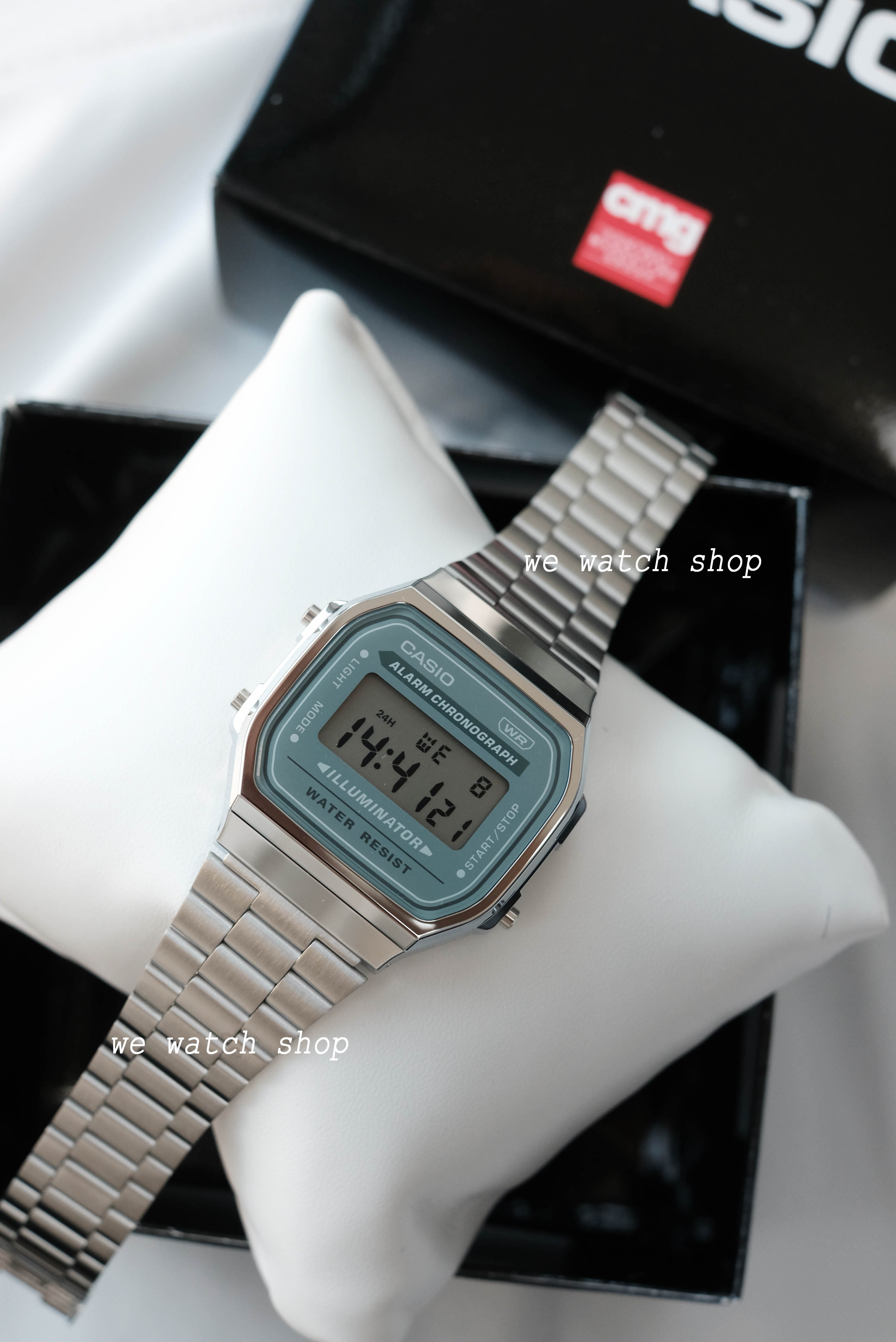 CASIO Standard รุ่น A168WA-3AY สีเงิน สายเหล็ก สินค้าของเเท้ รับประกันศูนย์ CMG 1 ปี