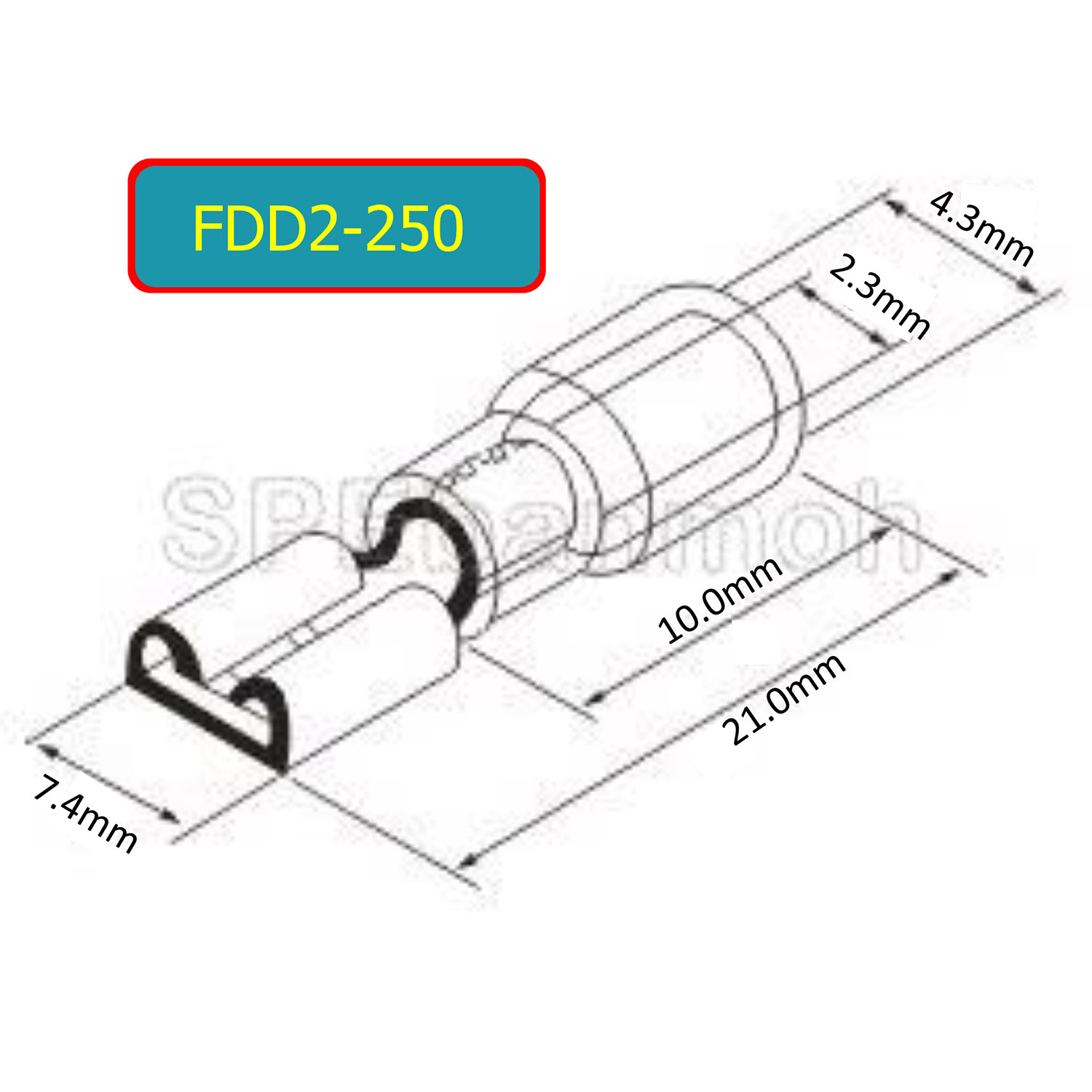 [ 100 ตัว/ถุง ] FDD2-250 สีน้ำเงิน Blue หางปลาเสียบแบน ตัวเมีย หุ้มฉนวน สำหรับสาย 1.5-2.5 mm2 16-14awg หางปลาหุ้มฉนวน Crimping Terminal หางปลาเสียบแอร์ ตัวเมีย เทอร์มินอลต่อสาย ขั้วต่อสายไฟ Insulated Terminal ตัวต่อสาย หุ้มฉนวน ข้อต่อสายแบบย้ำ Crimp Sleev