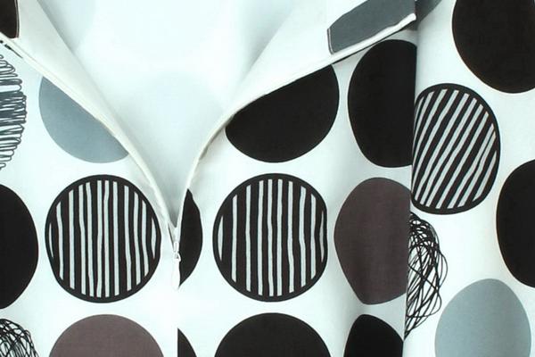 SK-334 กระโปรงแฟชั่น&ทำงาน ทรงย้วย ผ้าคอตต้อนญี่ปุ่นพิมพ์ลายวงกลมกราฟฟิก