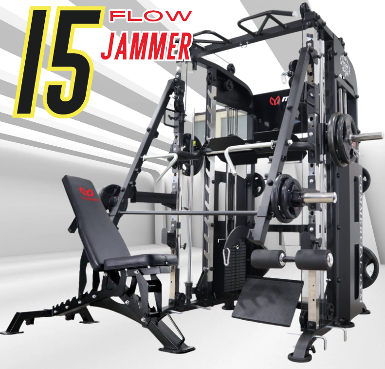 สมิทแมชชีน Smith Machine i5 Flow Jammer +ม้านั่ง825+แผ่นน้ำหนัก 50 kg