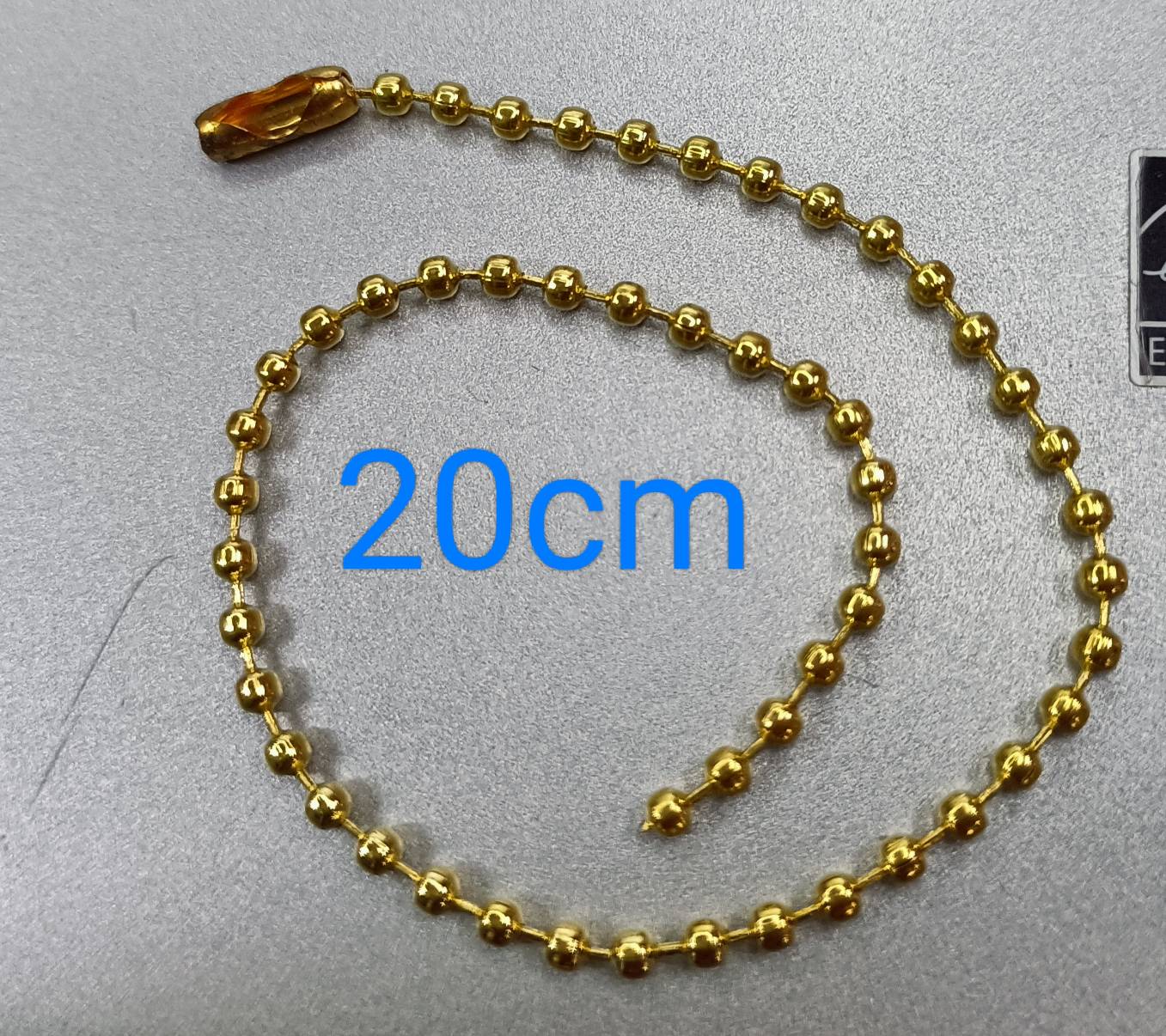 โซ่ไข่ปลา เหล็ก สีเงิน สีทอง ขนาด 2.4มม. พร้อมตัวล็อค แพ็ค 10 เส้น เลือกความยาว