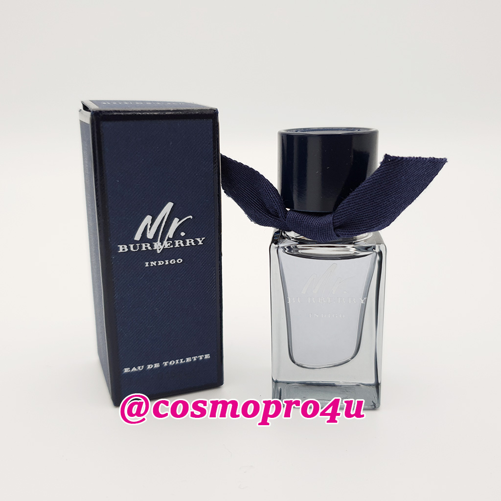 (ผลิตปีนี้ 2018) (มินิ) น้ำหอม Mr Burberry INDIGO EDT 5ml กล่องสีกรมท่า มีฉลากไทย มิสเตอร์ เบอร์เบอร์รี่ อินดิโก้ กลิ่นหอมสดชื่นผ่อนคลาย