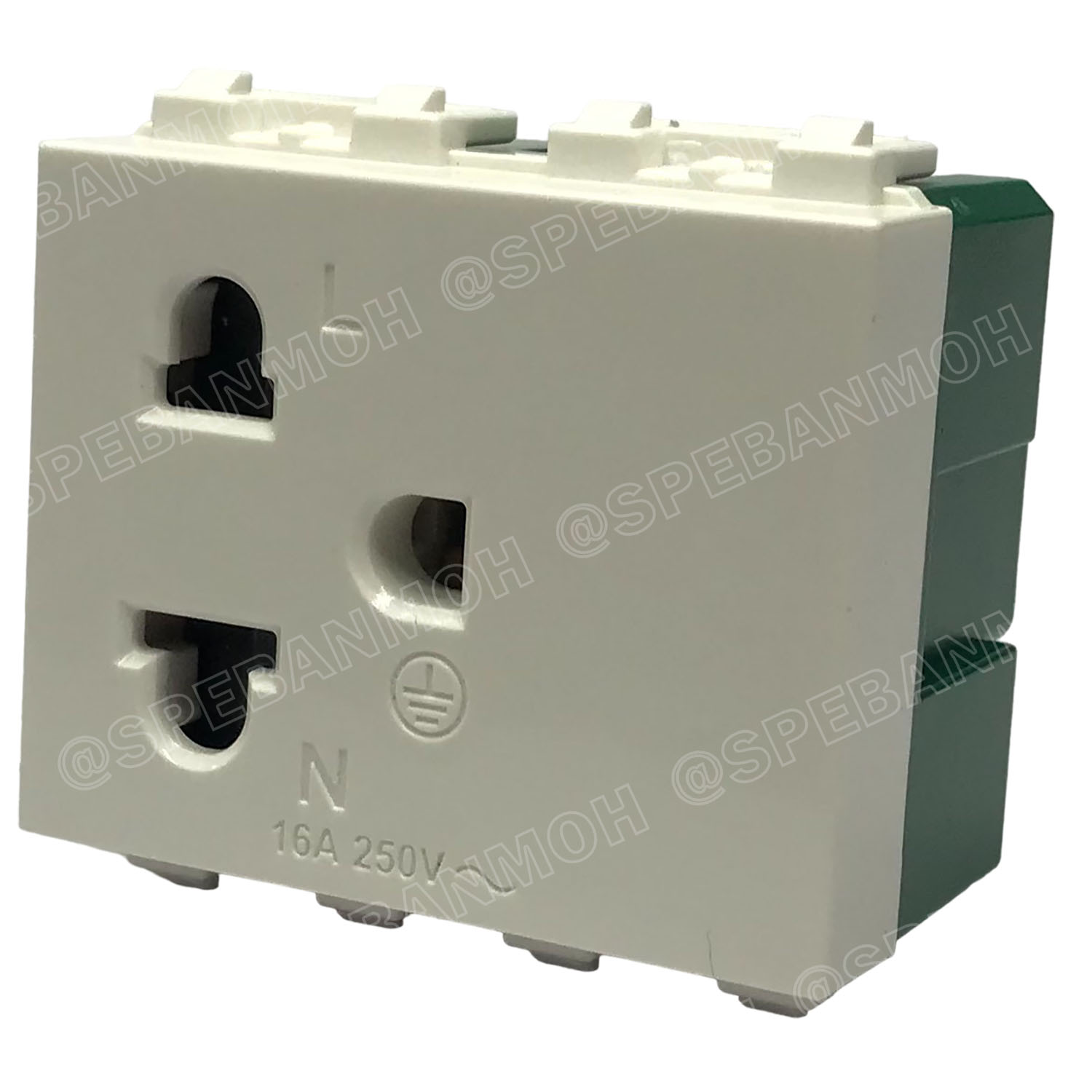 [ 1ชิ้น ] MLS-1612 เต้ารับกราวด์เดี่ยว 16A 220VAC ปลั๊กกราวด์เดี่ยว ไม่มีม่านนิรภัย BF เต้ารับเดี่ยว 3P 2P+G เต้ารับมีกราวด์ แบรนด์ บีเอฟ มาตรฐาน มอก เต้ารับปลั๊กขากลม ขาแบน เต้ารับไฟฟ้ากระแสสลับ AC Socket 2P+G 16แอมป์