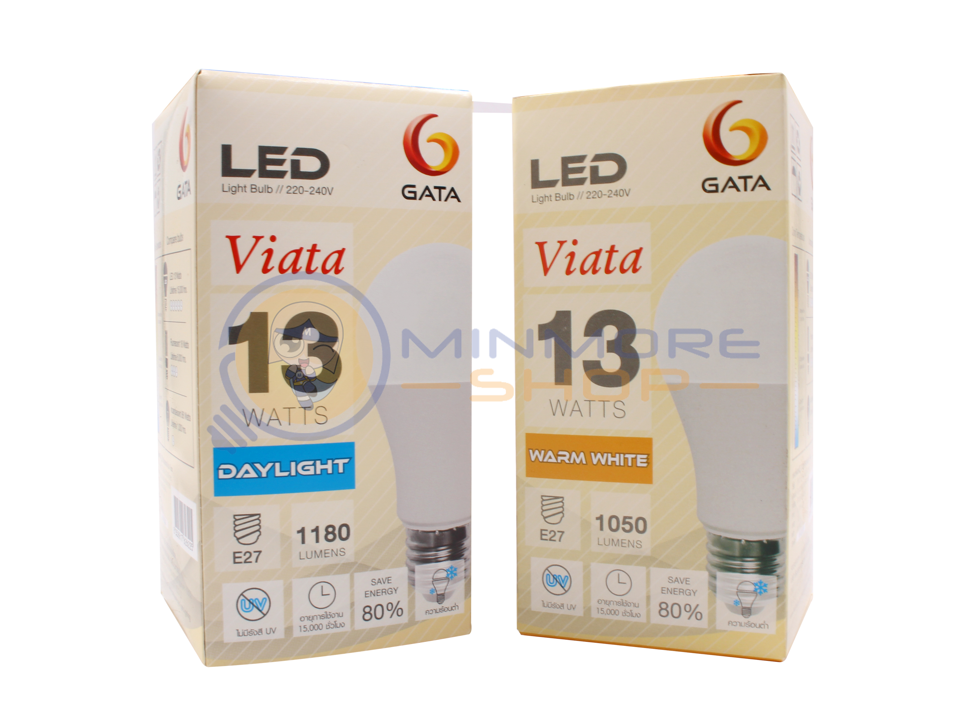 หลอดไฟ LED 13w แสง DAYLIGHT/WARMWHITE ยี่ห้อ GATA