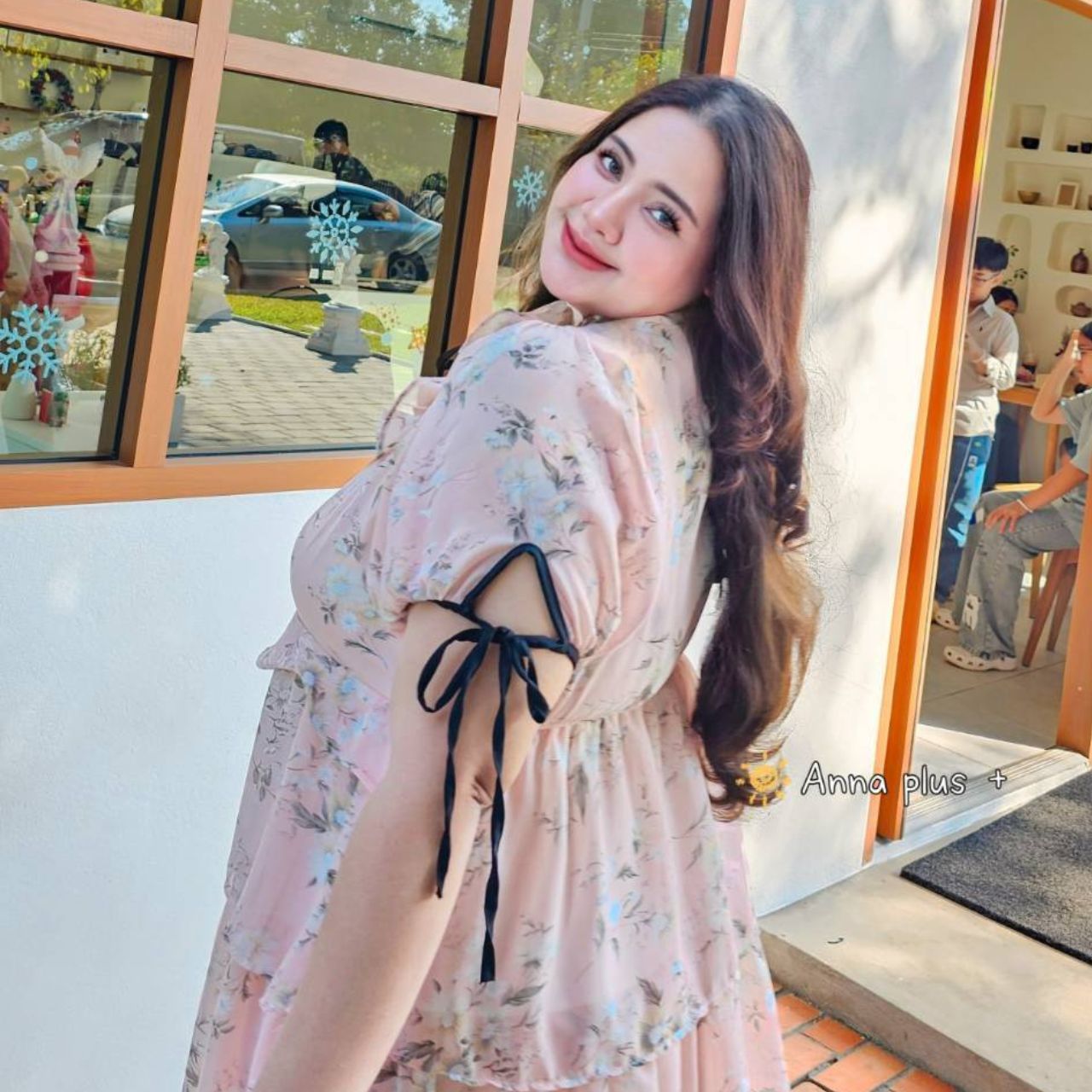 A187 แม็กซี่เดรส สาวอวบ งานกระโปรงซ้อนชั้น อกได้ถึง50นิ้ว หน้าผ้า52นิ้ว ฟ้า ชมพู เหลือง อก 40-50 นิ้ว