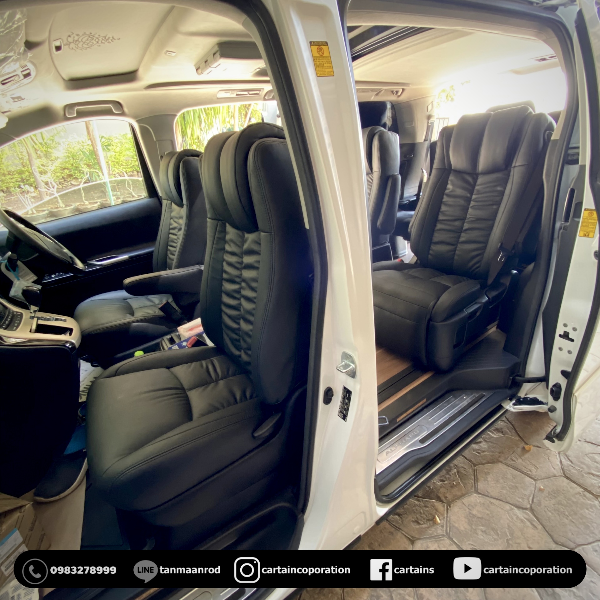 ผลงาน Alphard แปลงทรงเบาะหุ้มหนังใหม่ หนังแท้ทั้งคัน เสริมฟองน้ำให้หนาและนุ่มกว่าเดิม