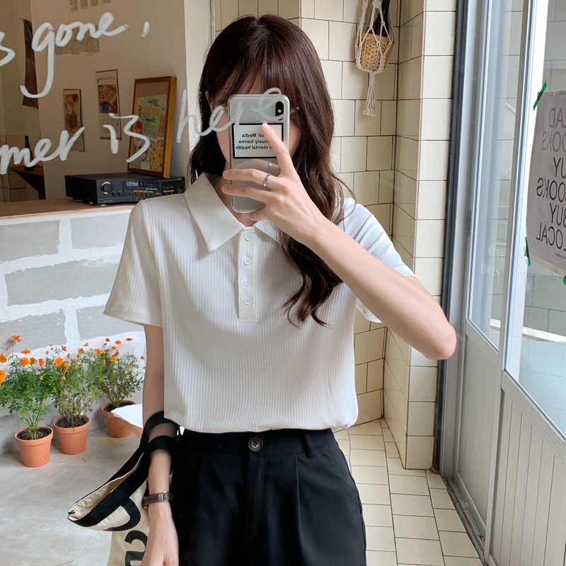POLO crop top ครอปคอปก