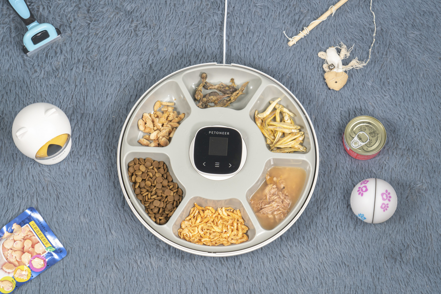 เครื่องให้อาหารสัตว์ Petoneer NutriSpin 6 Meal Pet Feeder PF001 II รับประกัน 1 ปี