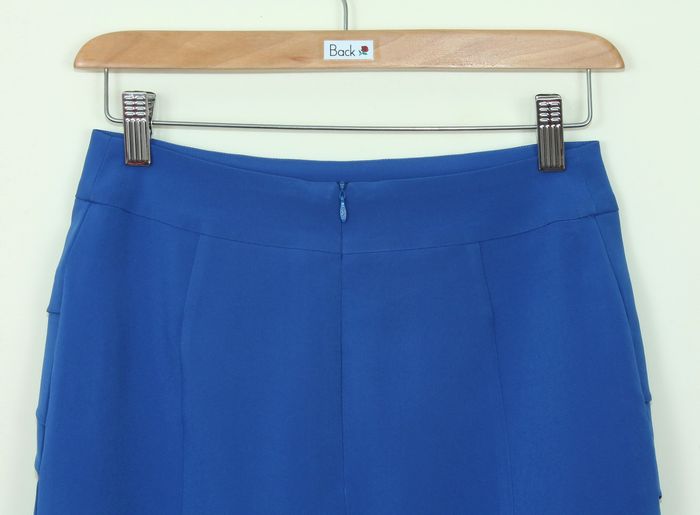 กระโปรงแฟชั่น&ทำงาน ทรงสอบ ผ้าไหมอิตาลีสีฟ้าน้ำทะเล / SK-255