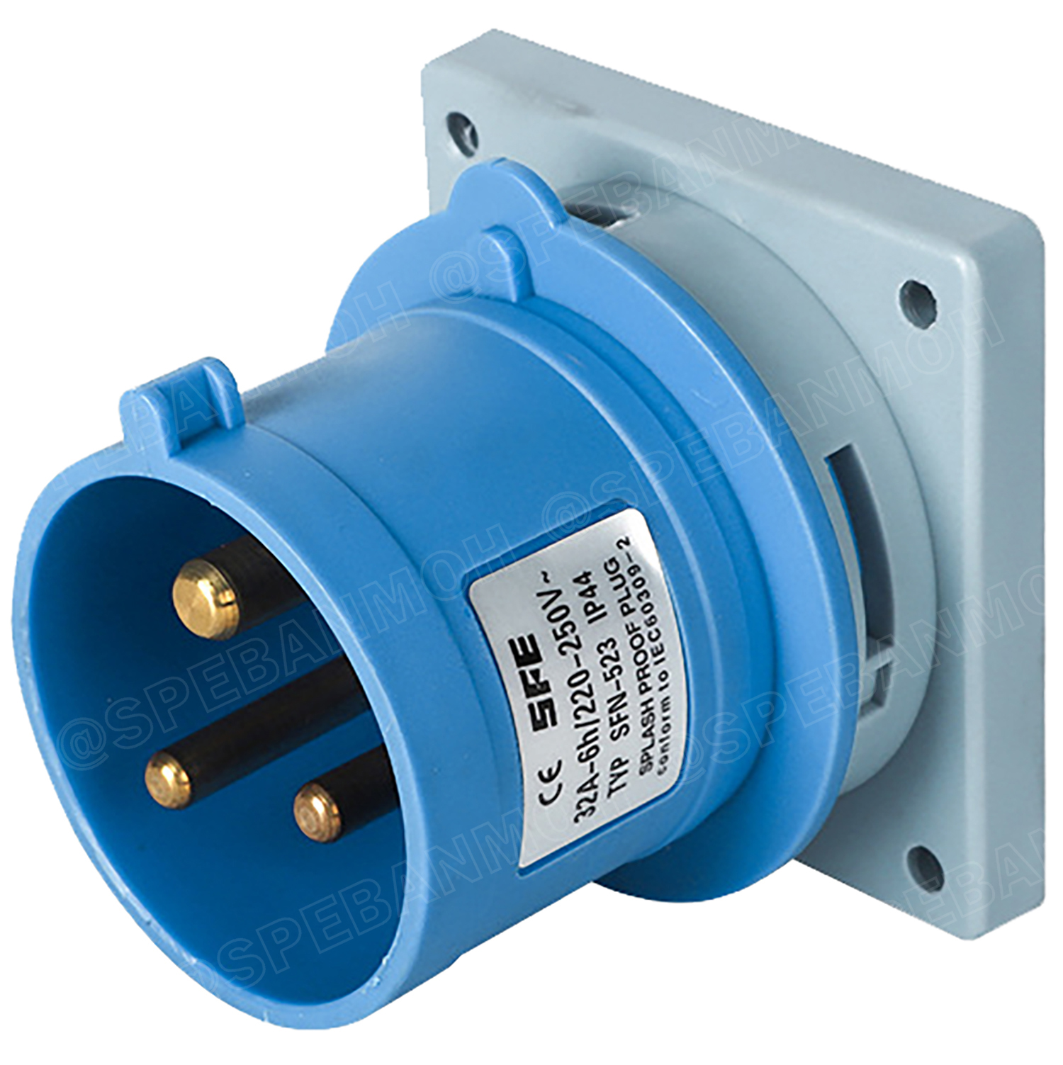 [ 1 ชิ้น ] SFN Power Plug IP44 ตัวผู้ติดแท่น Male Panel Mount ปลั๊กอุตสาหกรรม ขนาดใหญ่ กระแสสูง High current Male Panel Mount ขั้วต่อไฟฟ้าขนาดใหญ่ คอนเน็คเตอร์กันฝุ่น ระดับIP44