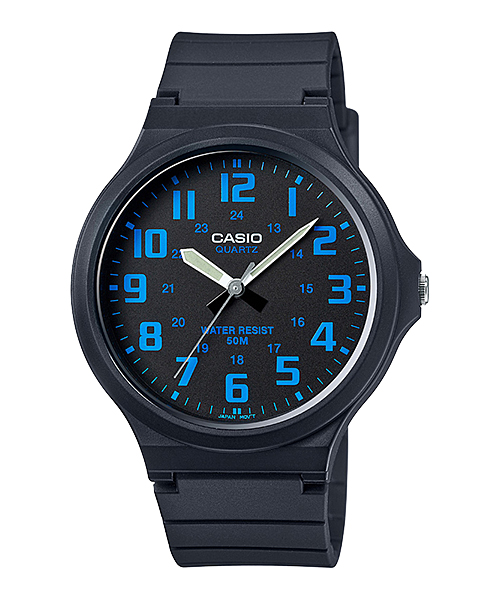 CASIO NORMAL รุ่น MW-240-2BVDF สีดำ เลขน้ำเงิน สินค้าของเเท้