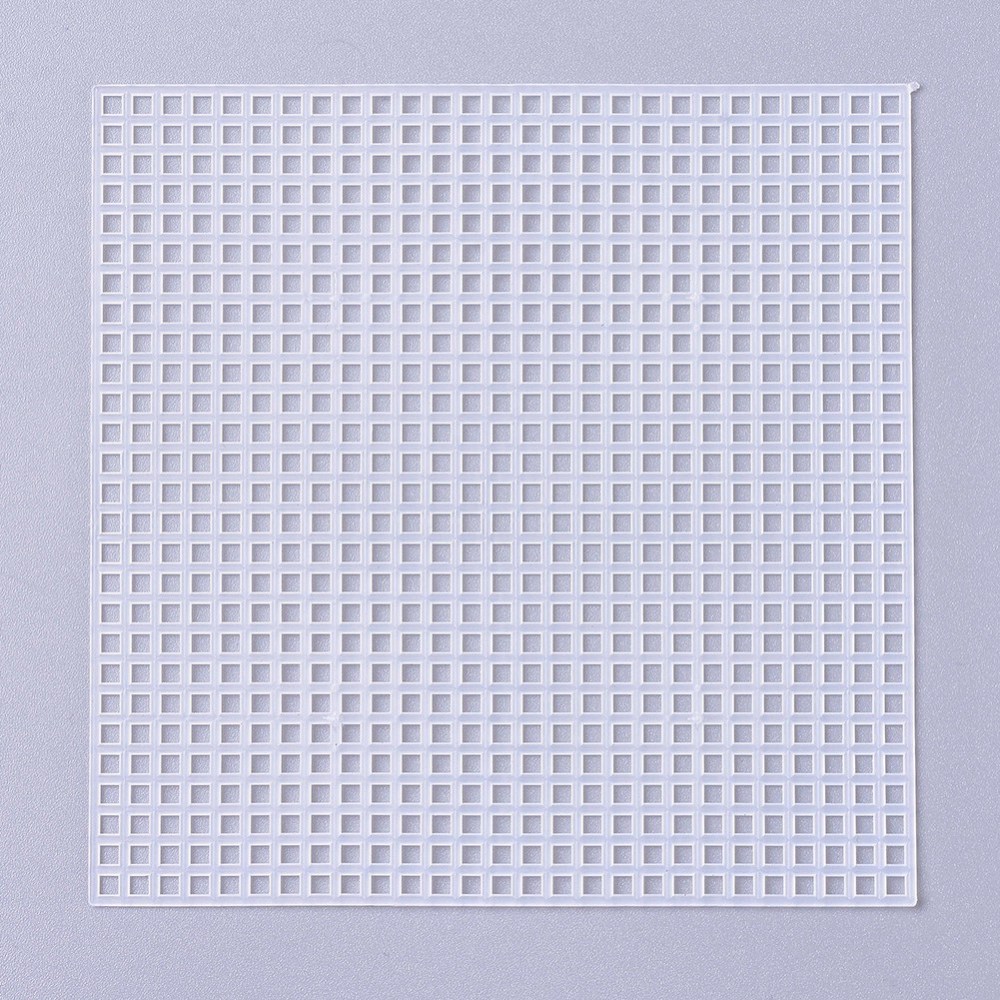 2 แผ่น พลาสติกแคนวาส DIY Square Plastic Canvas Shapes, for Needlepoint Projects, Coasters and Crafts, White, 10.7x10.7x0.1cm