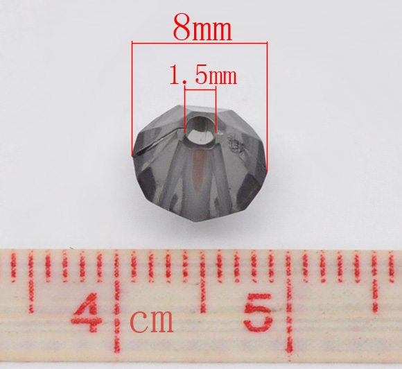 ลูกปัดอะครีลิคไบคอนเหลี่ยมเจีย ขนาด 8x8mm แพ็ค 100 เม็ด