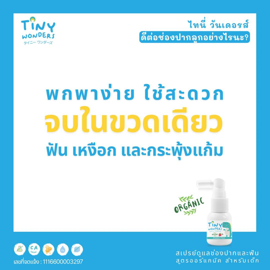 Tiny Wonders สเปรย์ป้องกันฟันผุ 20ml.