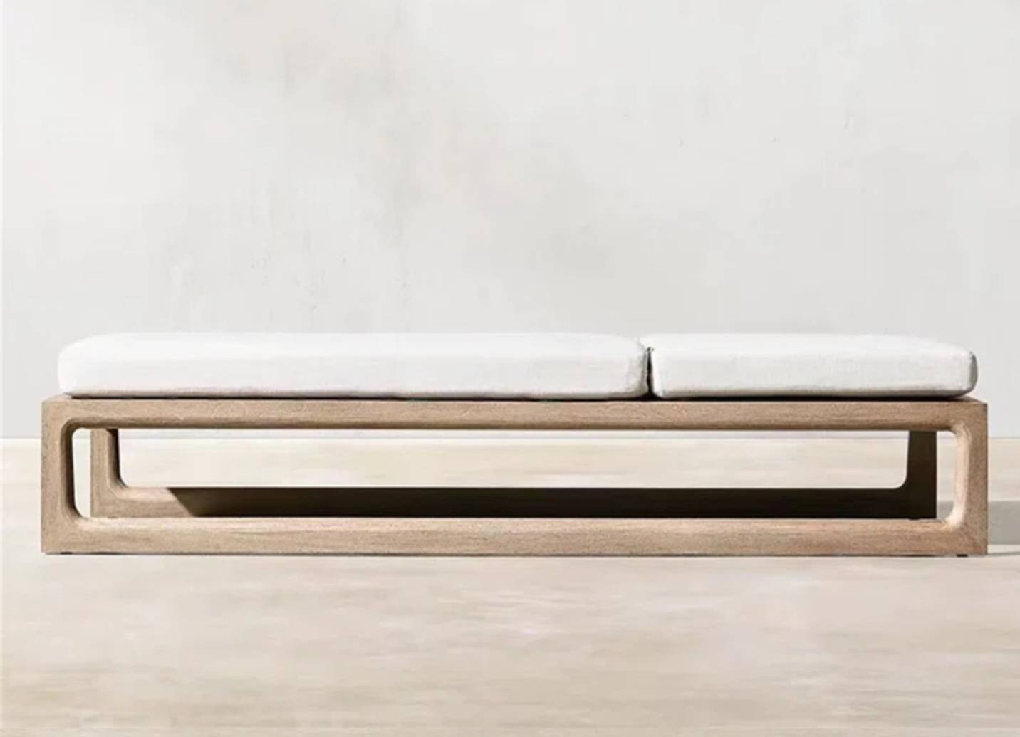 เตียงอาบแดดไม้สัก รุ่น Sunbed Daybed White Gray07