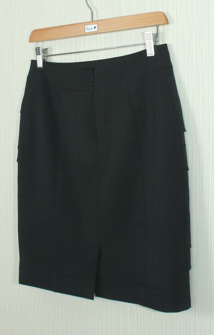 กระโปรงแฟชั่น&ทำงาน กระโปรงทรงสอบ ผ้าไหมอิตาลีสีดำ / SK-258