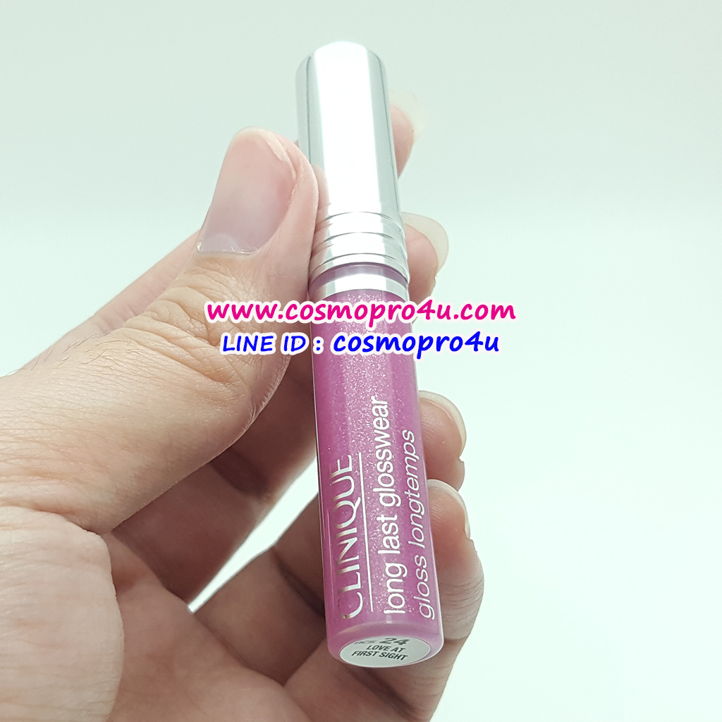 ลิปกลอส (คลินิกข์) สีชมพู CLINIQUE Long Last Glosswear #24 Love at First Sight รักแรกพบ ให้ประกายเงางาม ปกป้อง ดูแลริมฝีปาก ป้องกันปากแตกแห้ง