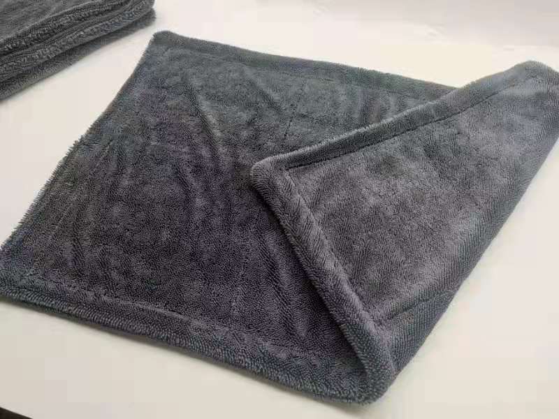 ผ้าไมโครไฟเบอร์ซับน้ำ2ด้าน หนาที่สุด Microfibre Towel Super Dry Double Side Twisted ป้องกันรอยขนแมว 1400g ขนาด 40X60cm.