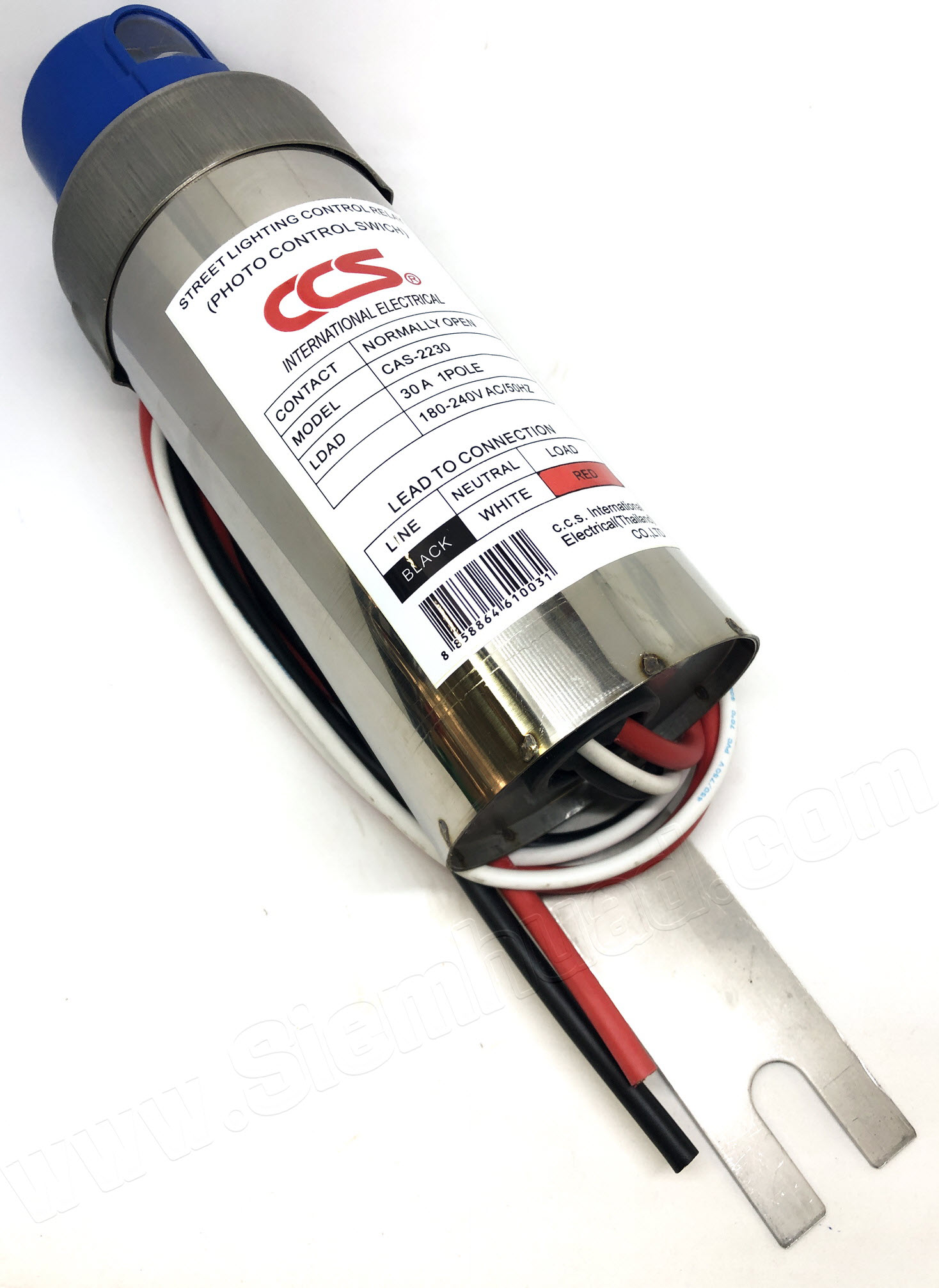 โฟโต้ สวิทซ์ สวิทช์แสงแดดกระบอกใหญ่ PHOTO CONTROLS SWITCH (CCS) CAS-2230 ขนาด 30A, CAS-2260 ขนาด 60A, 180-240VAC/50Hz, CCS-2410E 105-305V 50/60Hz 10A