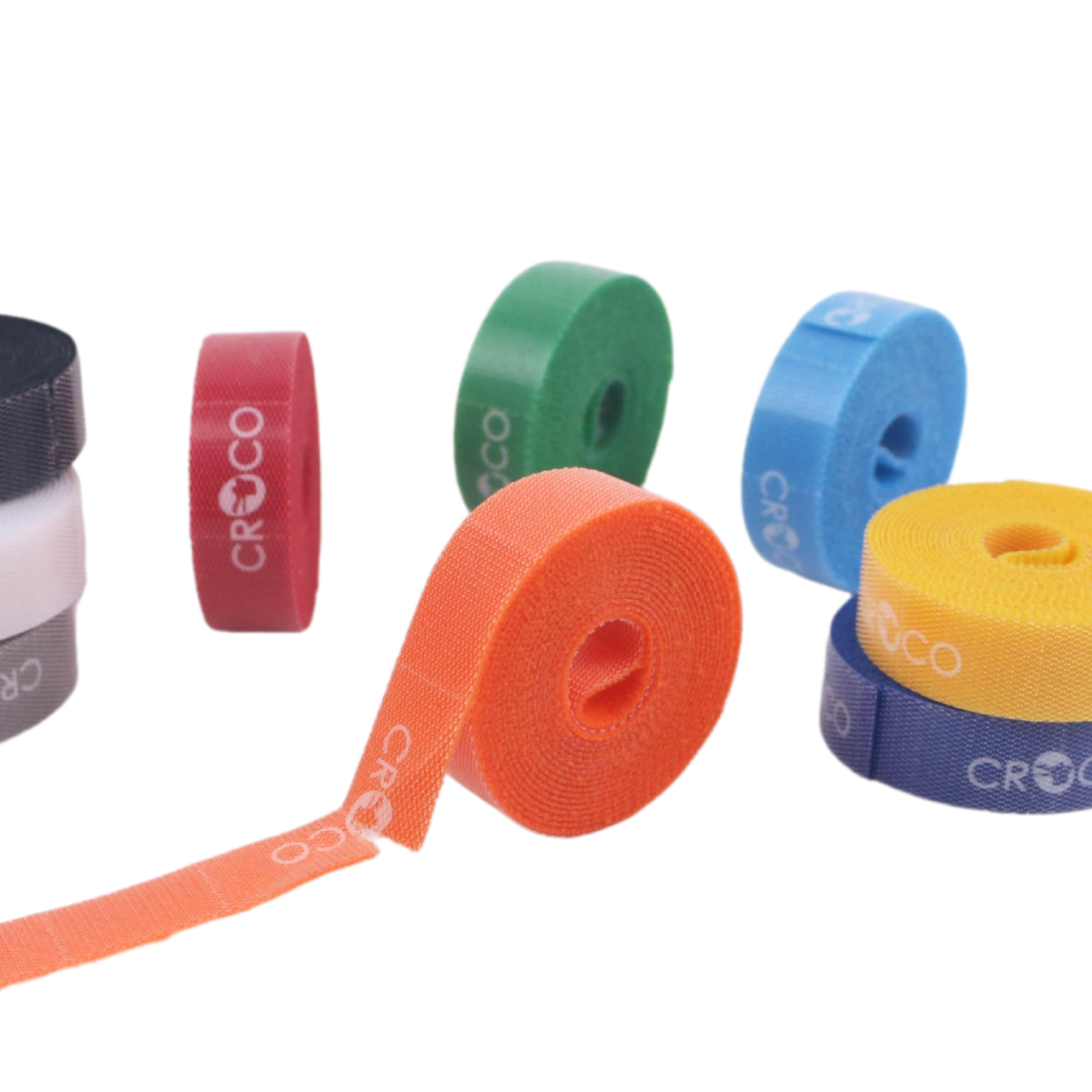 สายรัดหนามเตย แบบมีรอยปรุ ตีนตุ๊กแก Velcro Straps ขนาด 15มม. x 2ม. Croco คร็อคโค่