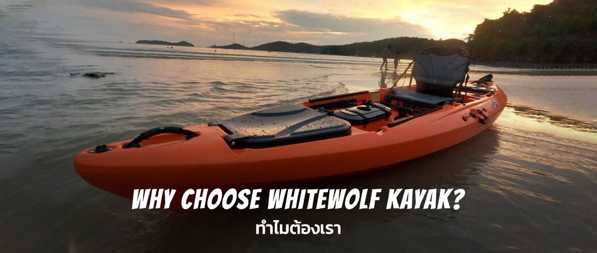 Why choose WHITEWOLF KAYAK? ทำไมต้องเรา เรือคายัคแบรนด์ WHITEWOLF โดดเด่นเรื่องคุณภาพระดับสากลที่ใช้ในฝั่งยุโรป วัสดุที่ใช้ในการผลิตพลาสติกชนิดโพลีอิธิลีน เกรดพรีเมี่ยมที่มีคุณสมบัติทนการกระแทก น้ำหนักเรือเบาแต่รับน้ำหนักผู้นั่งได้มาก แตกยากมาก หากมีการชำรุดสามารถซ่อมได้ง่าย และเคลือบสารกันยูวี เพื่อให้ทนกับสภาพอากาศที่ร้อนของไทยได้ดี นอกจากคุณภาพที่ดีเยี่ยมแล้ว ยังมีทีมบริการหลังการขาย (AFTER SALE SERVICE) เพื่อดูแลลูกค้าอย่างต่อเนื่อง และอะไหล่อุปกรณ์ครบครันพร้อมให้บริการ - top brand in thailand แบรนด์อันดับต้นๆ ของเมืองไทย - Waranty 1 Year รับประกันสินค้า 1 ปี - 5 Star Hotel Recommend โรงแรมระดับ 5 ดาวเลือกใช้ - After Sale Service มีบริการหลังการขาย