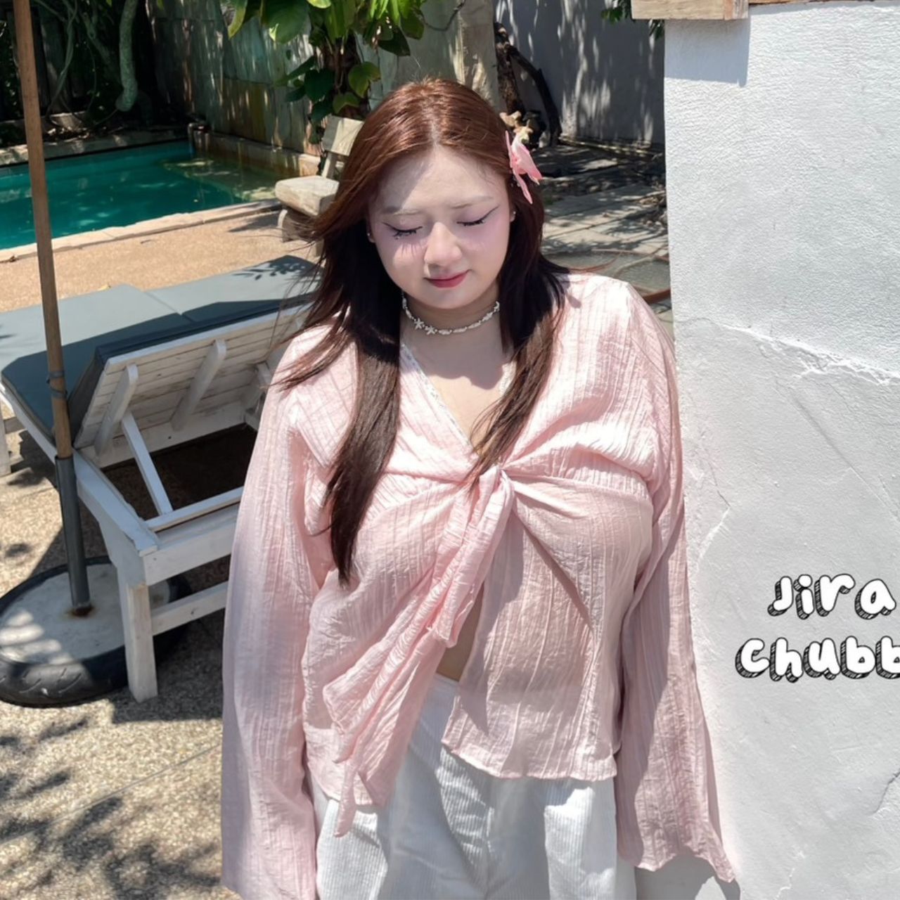 J107 ต้อนรับลมร้อน ไปทะเล สายคาเฟ่ ไม่ควรพลาด เสื้อคลุม สาวอวบ ฟ้า ครีม ชมพู อกได้ถึง50นิ้ว หน้าผ้า50 นิ้ว