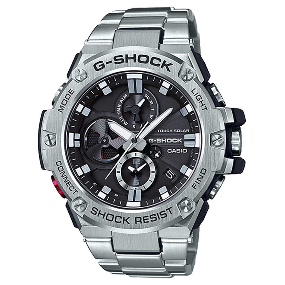 CASIO G-SHOCK รุ่น GST-B100D-1ADR สีเงิน สายสแตนเลส สินค้าใหม่ ของแท้ รับประกันศูนย์ CMG