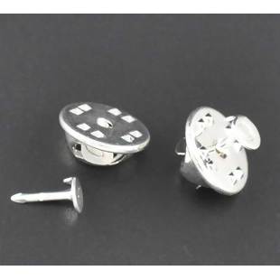 เข็มกลัดติดเนคไท/ปกเสื้อ วัสดุทองแดง สีเงิน ขนาด 11.5x6mm 8x1.2mm