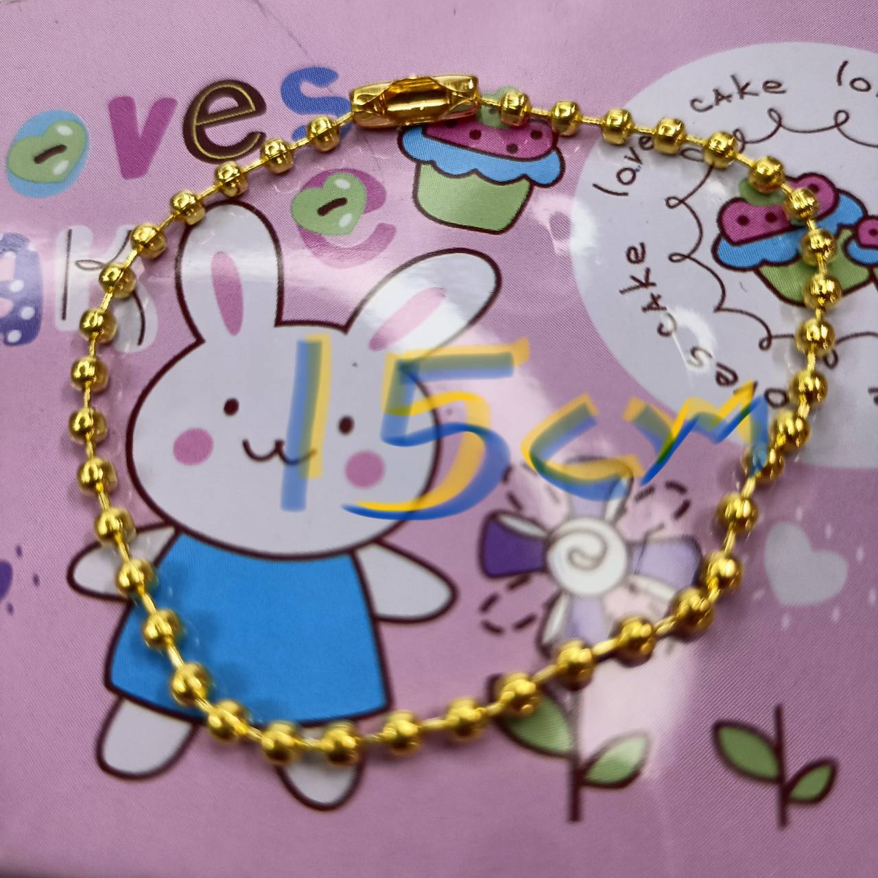 โซ่ไข่ปลา เหล็ก สีเงิน สีทอง ขนาด 2.4มม. พร้อมตัวล็อค แพ็ค 10 เส้น เลือกความยาว