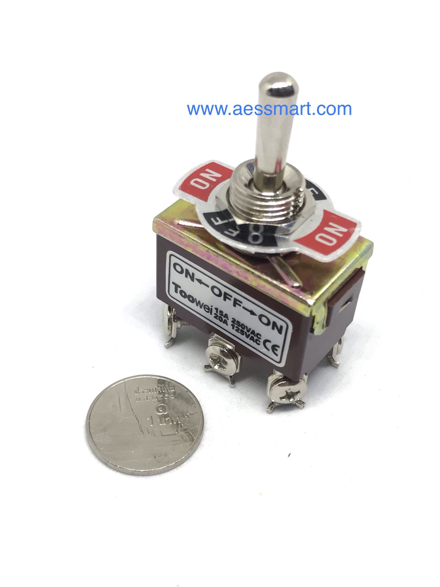 สวิตซ์โยกเด้งกลับ ON-OFF-ON, 6p