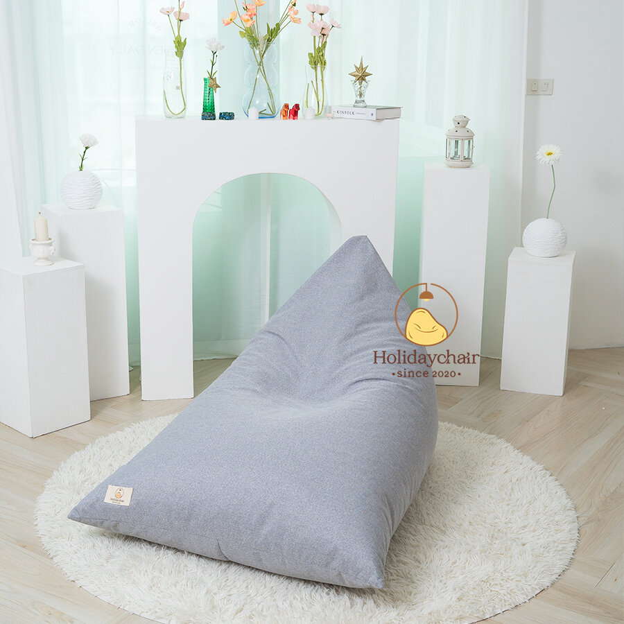 เบาะนั่งเม็ดโฟม บีนแบ็ก ทรงสามเหลี่ยม เก้าอี้เม็ดโฟม bean bag เก้าอี้บีนแบ็ก เบาะเม็ดโฟม โซฟาบีนแบค บีนแบค เก้าอี้พักผ่อน เก้าอี้มินิมอล รุ่น HCS-004