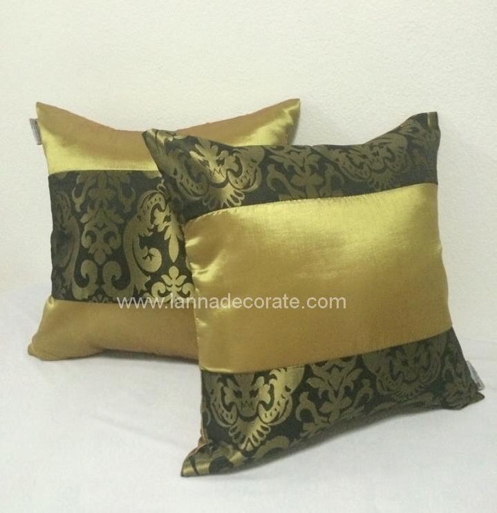 ผ้าคาดเตียงลายหลุยส์สีดำทองขนาด 35*250 ซม.